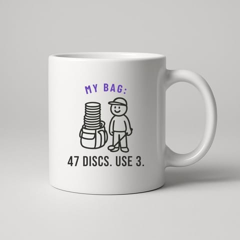 Forty-Seven Discs, Use Three mug, White