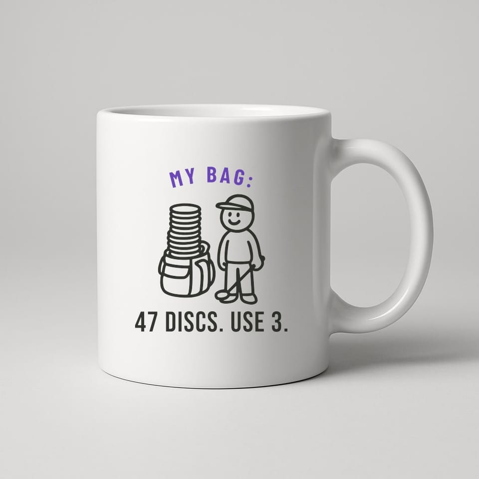 Forty-Seven Discs, Use Three mug, White