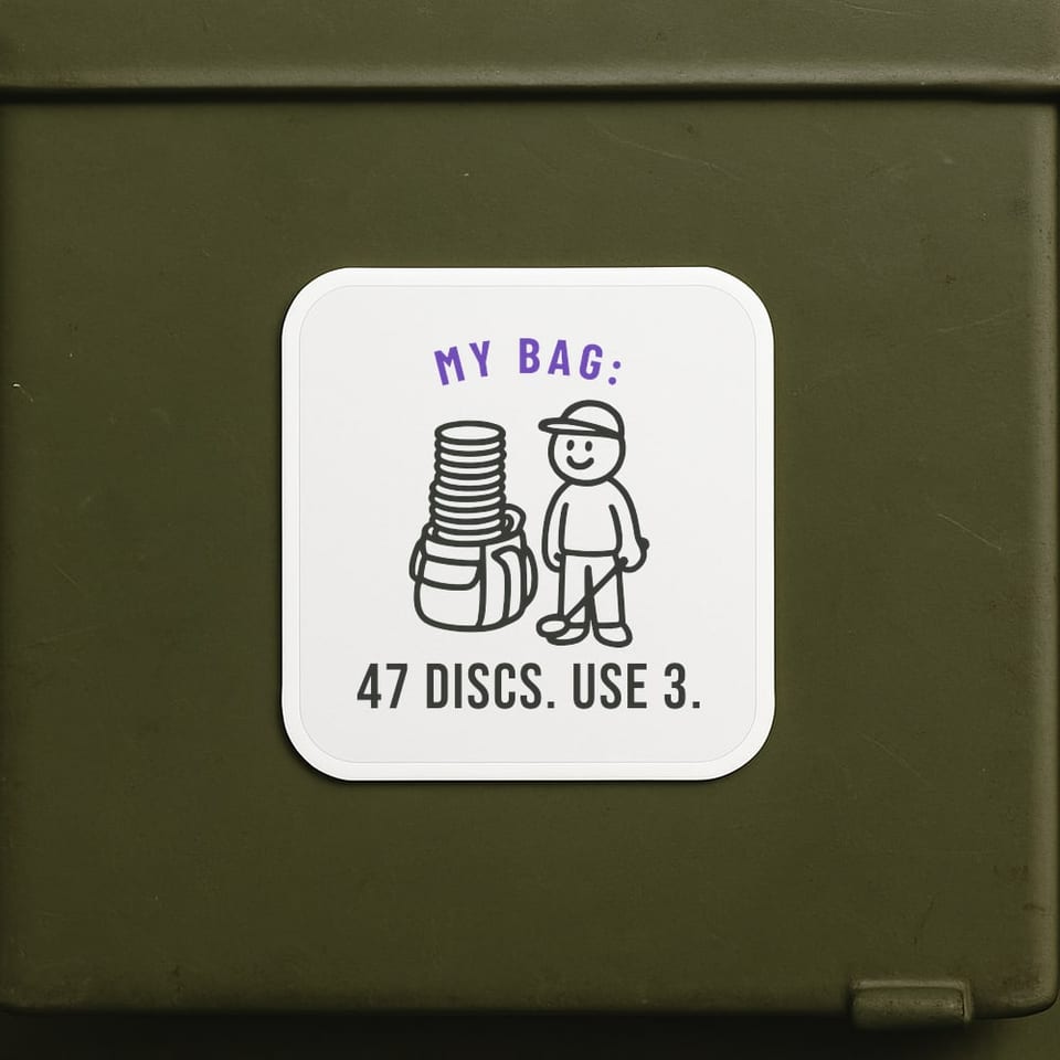 Forty-Seven Discs, Use Three sticker, White