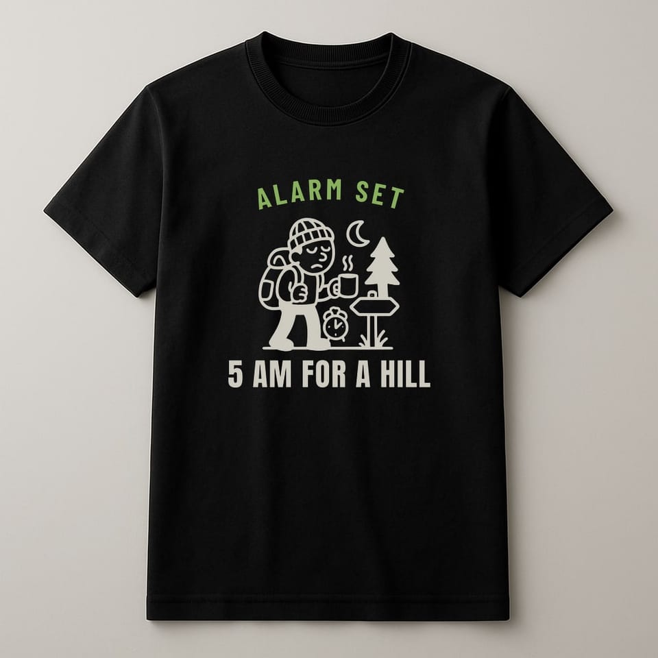 5 AM for a Hill tee, Black
