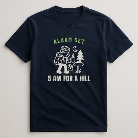 5 AM for a Hill tee, Navy