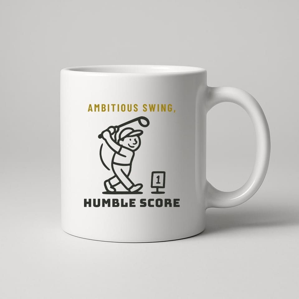 Ambitious Swing, Humble Score mug, White