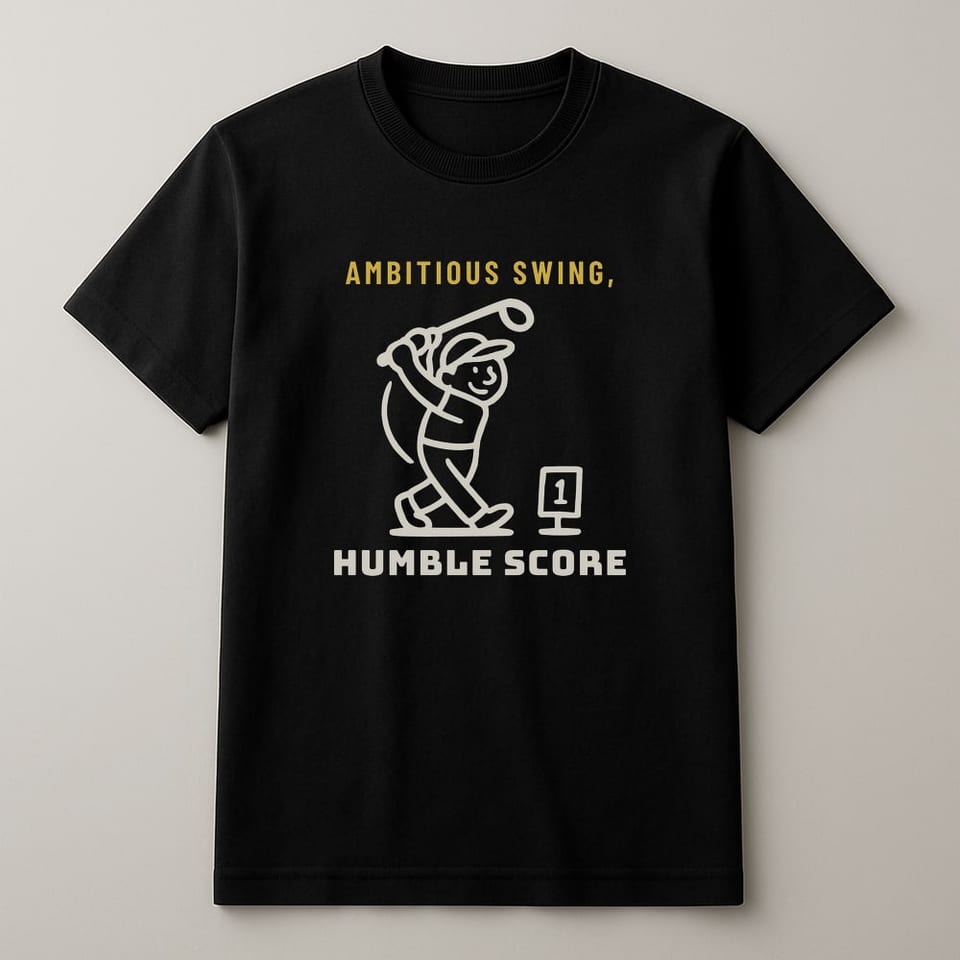 Ambitious Swing, Humble Score tee, Black