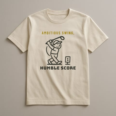 Ambitious Swing, Humble Score tee, Natural