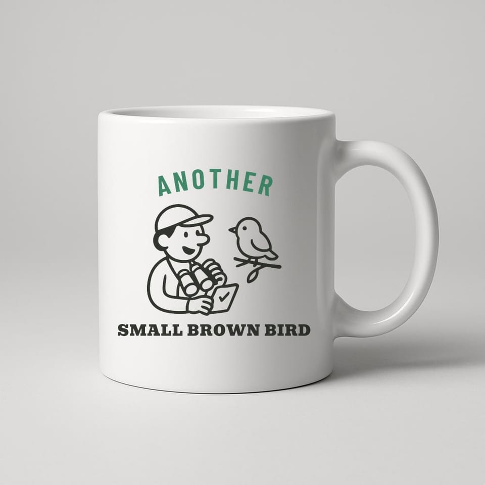 Another Small Brown Bird mug, White