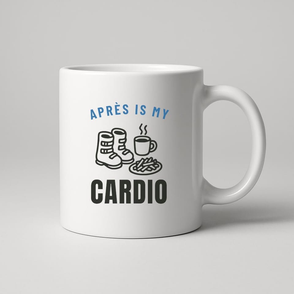 Après Is My Cardio mug, White
