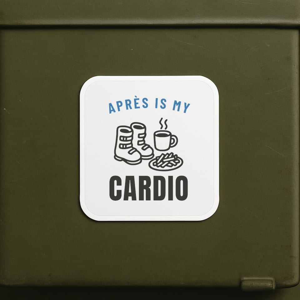 Après Is My Cardio sticker, White
