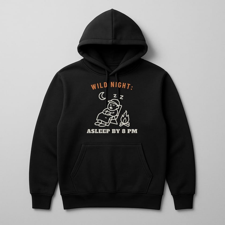 Asleep by 8 PM hoodie, Black