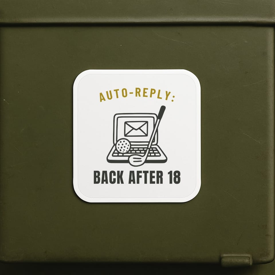 Auto-Reply: Back After 18 sticker, White