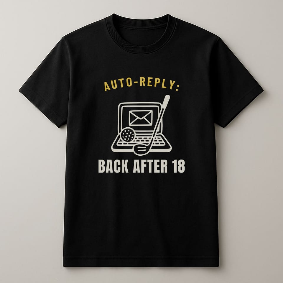 Auto-Reply: Back After 18 tee, Black