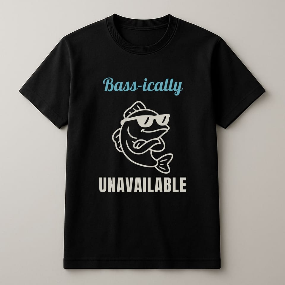 Bass-ically Unavailable tee, Black