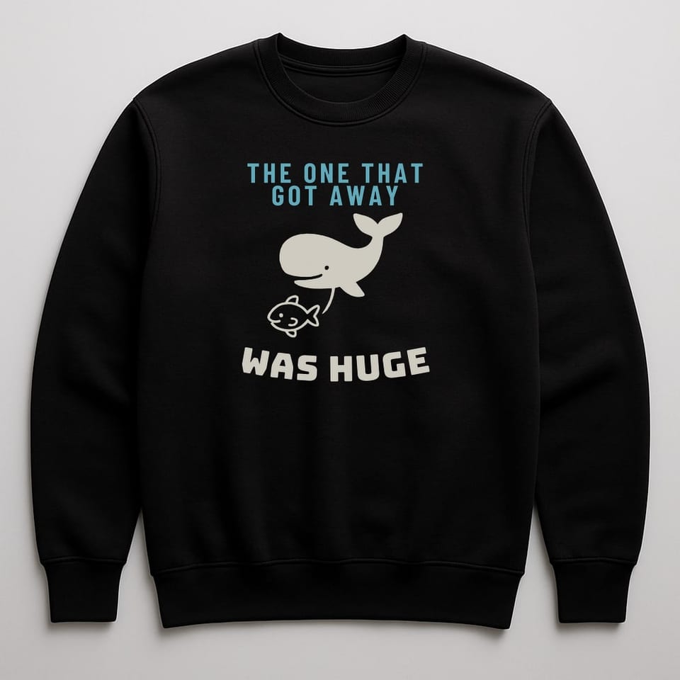 The One That Got Away Was Huge sweatshirt, Black
