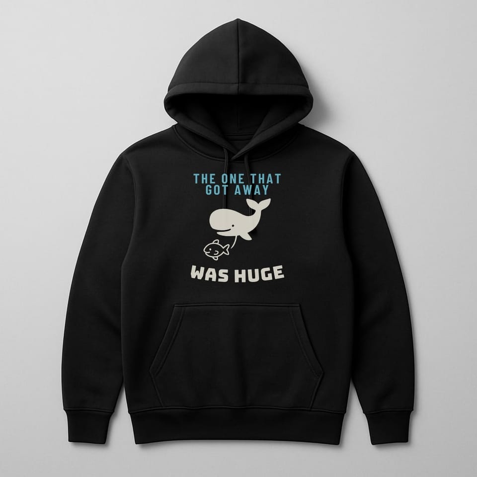 The One That Got Away Was Huge hoodie, Black