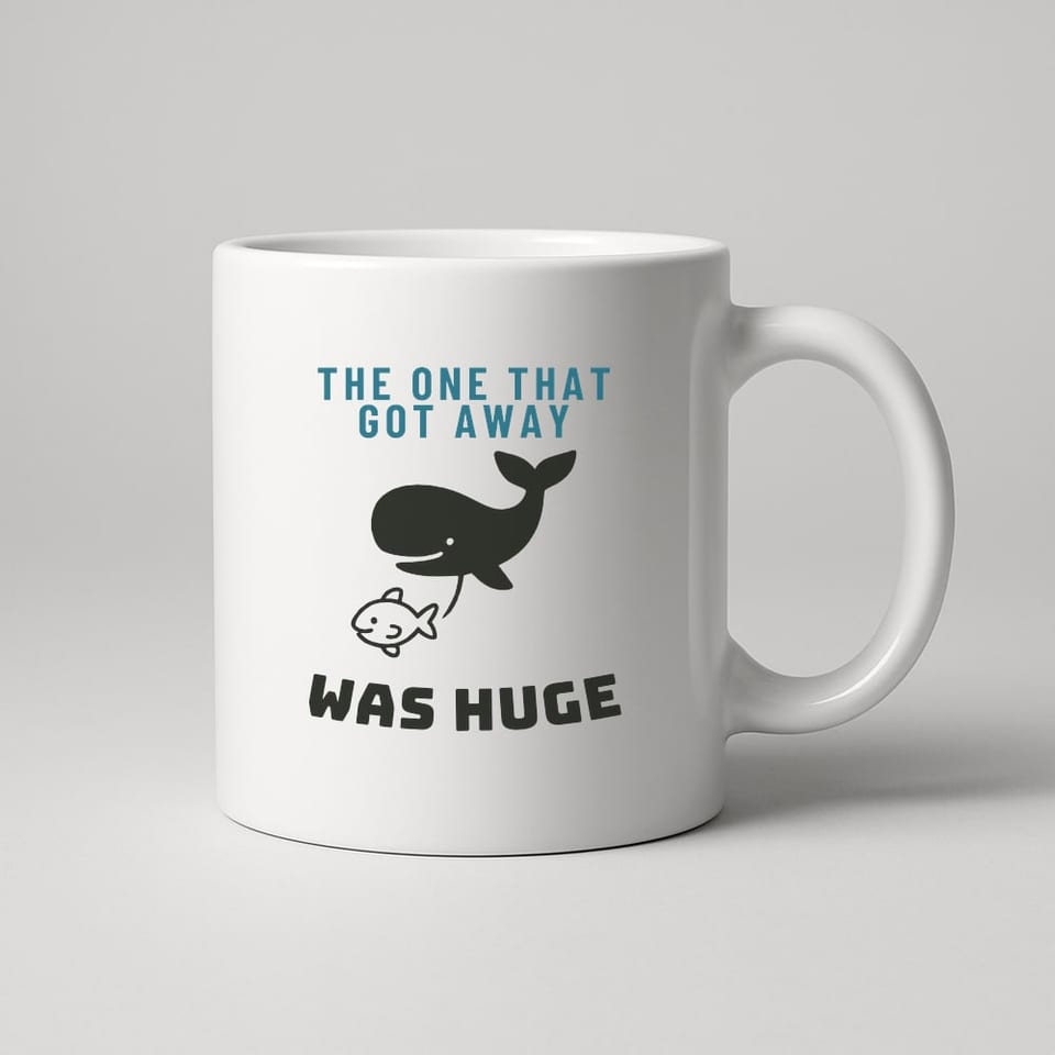 The One That Got Away Was Huge mug, White
