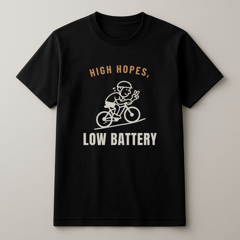 Low Battery, High Hopes tee, Black