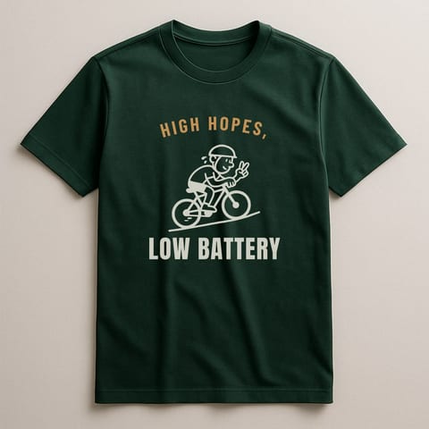 Low Battery, High Hopes tee, Forest