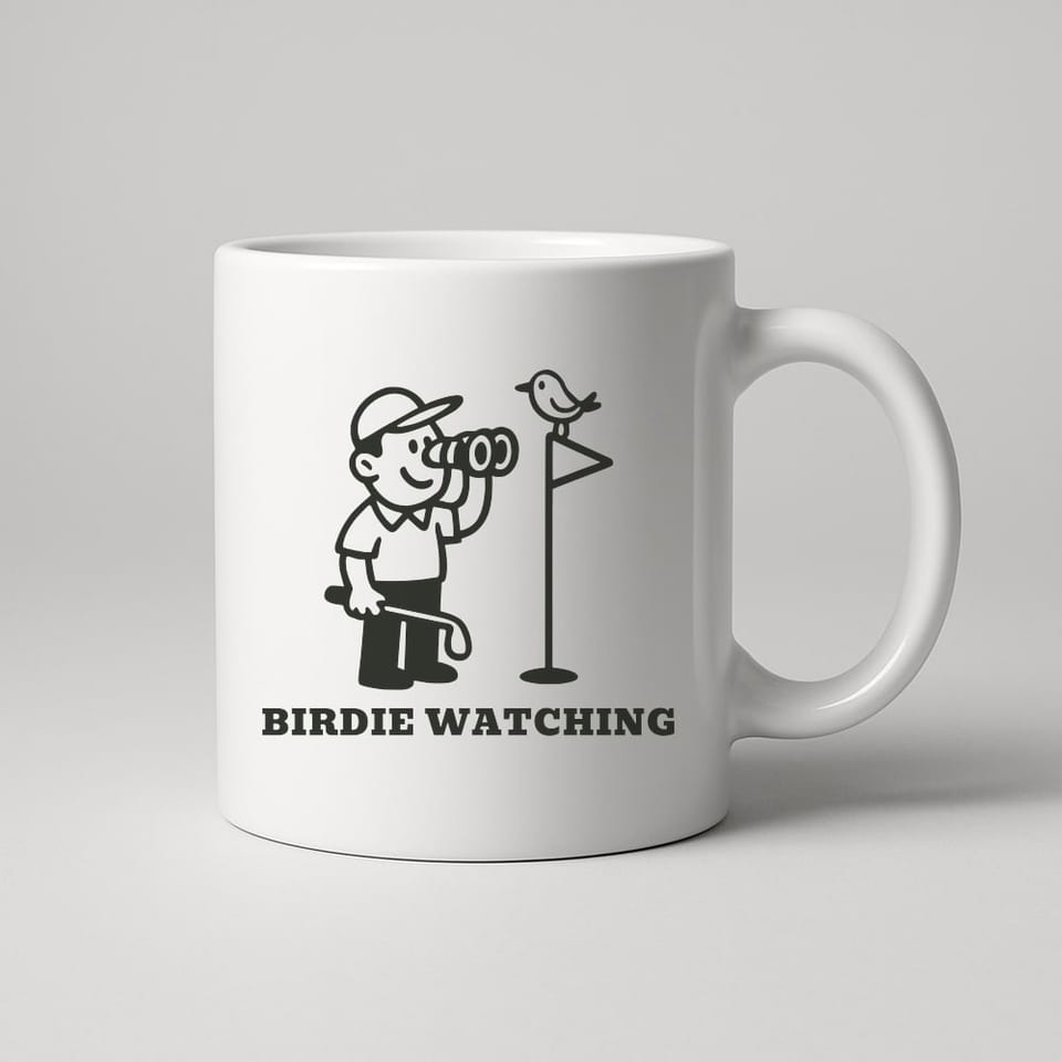 Birdie Watching mug, White