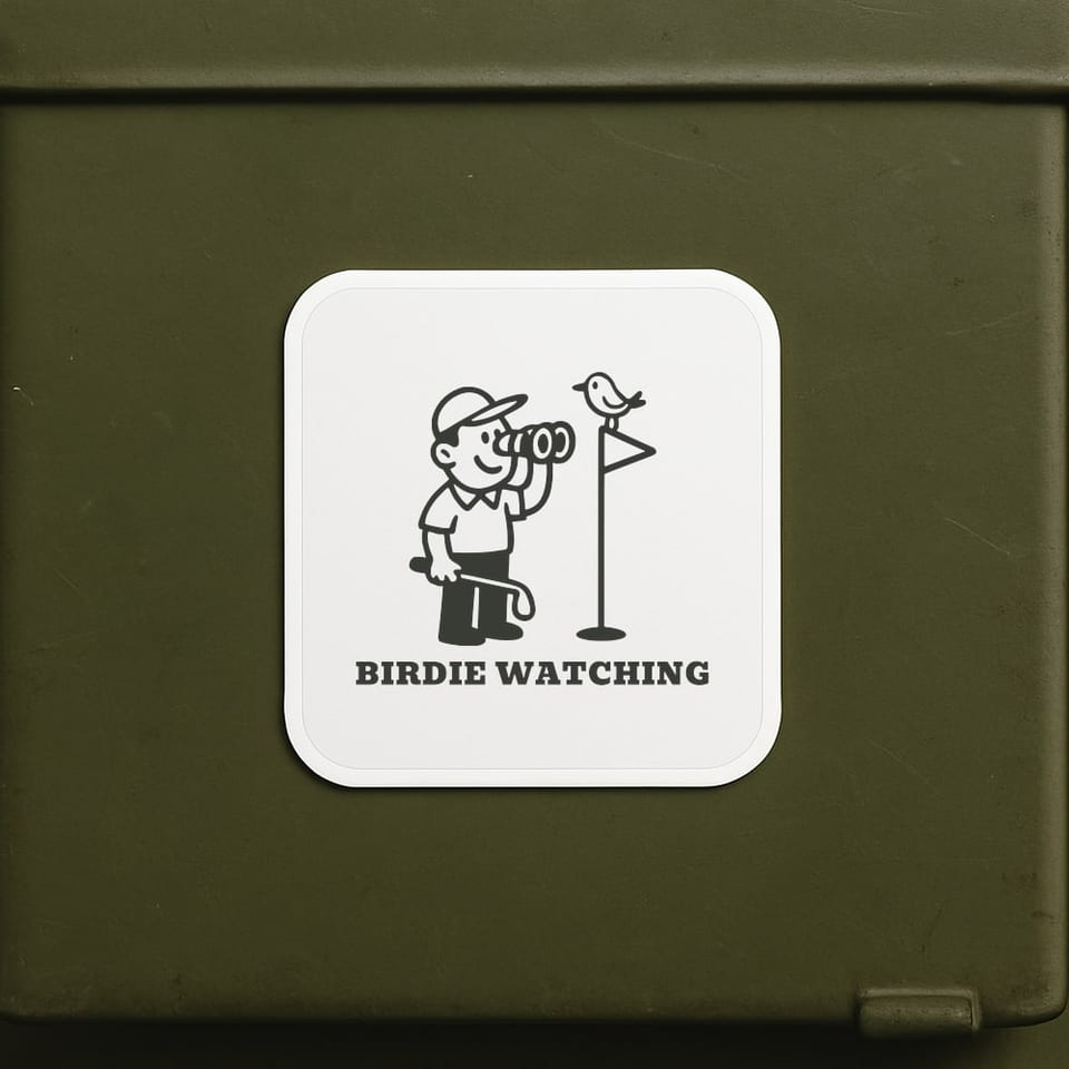 Birdie Watching sticker, White