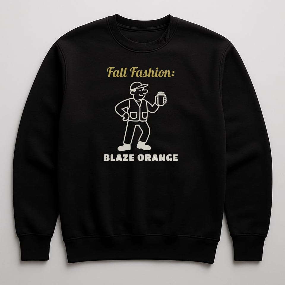 Blaze Orange Fashion Week sweatshirt, Black