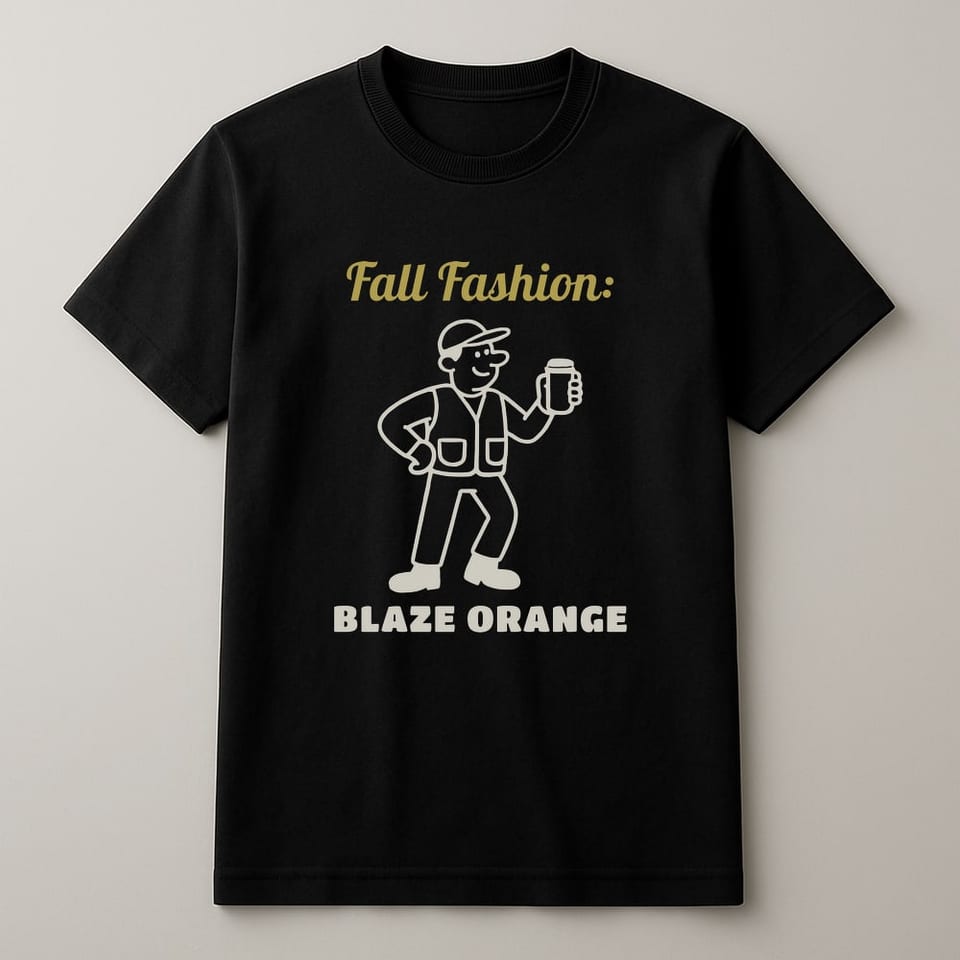 Blaze Orange Fashion Week tee, Black