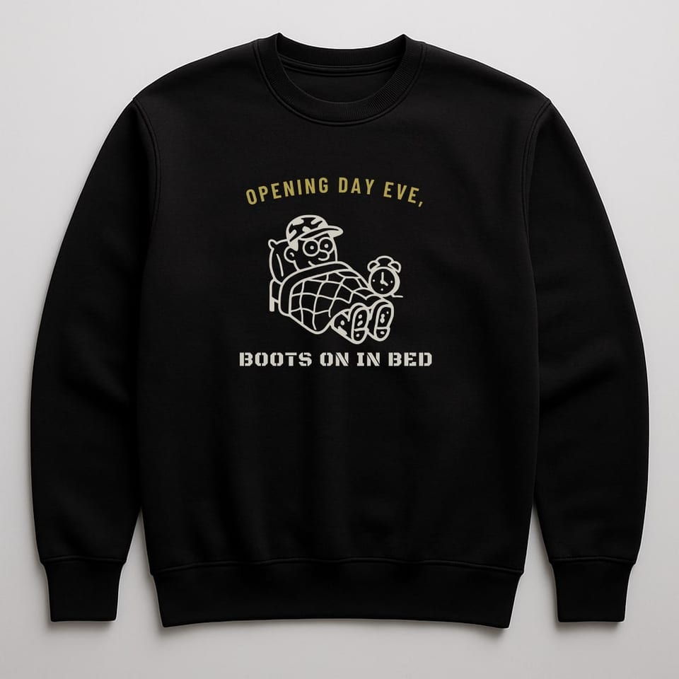 Boots On in Bed sweatshirt, Black