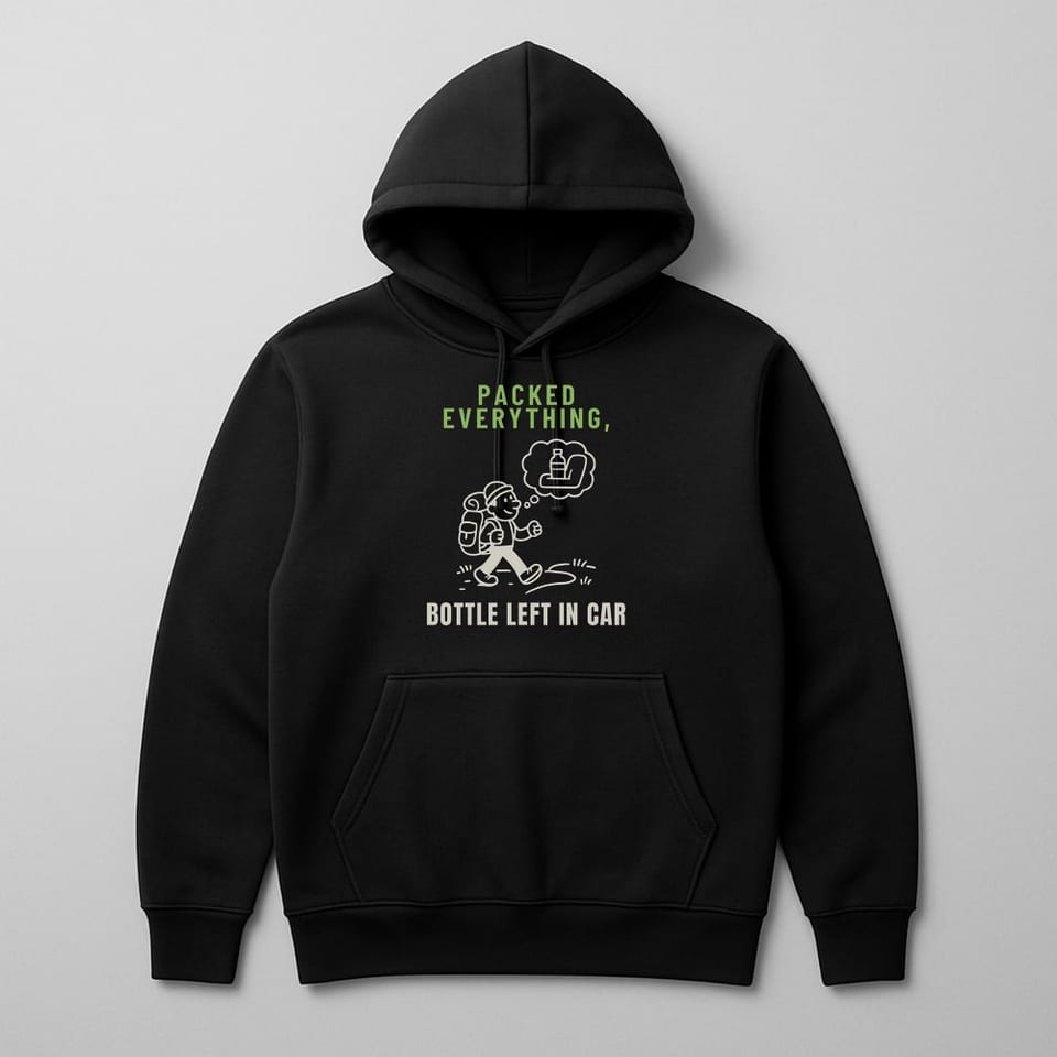 Water Bottle Left in the Car hoodie, Black