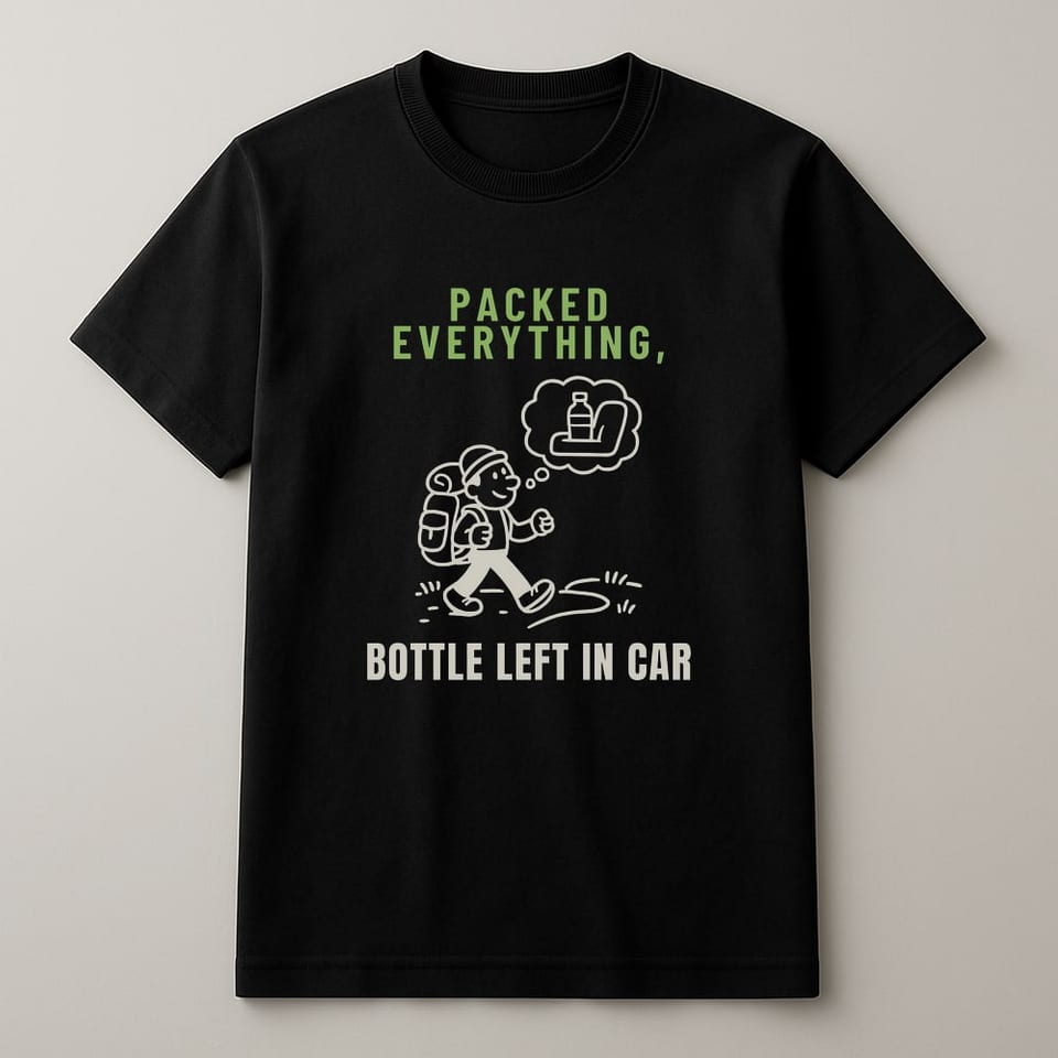 Water Bottle Left in the Car tee, Black
