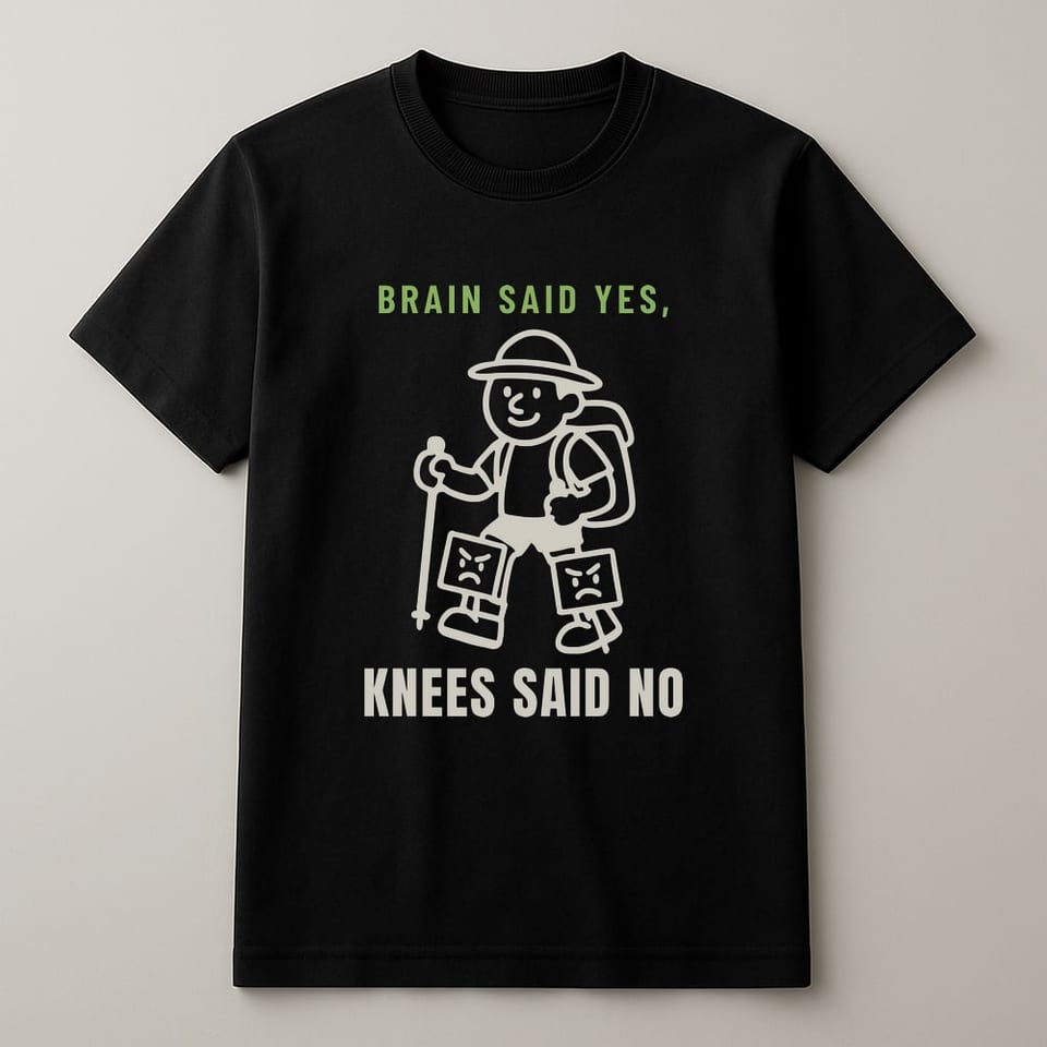 Brain Said Yes, Knees Said No tee, Black