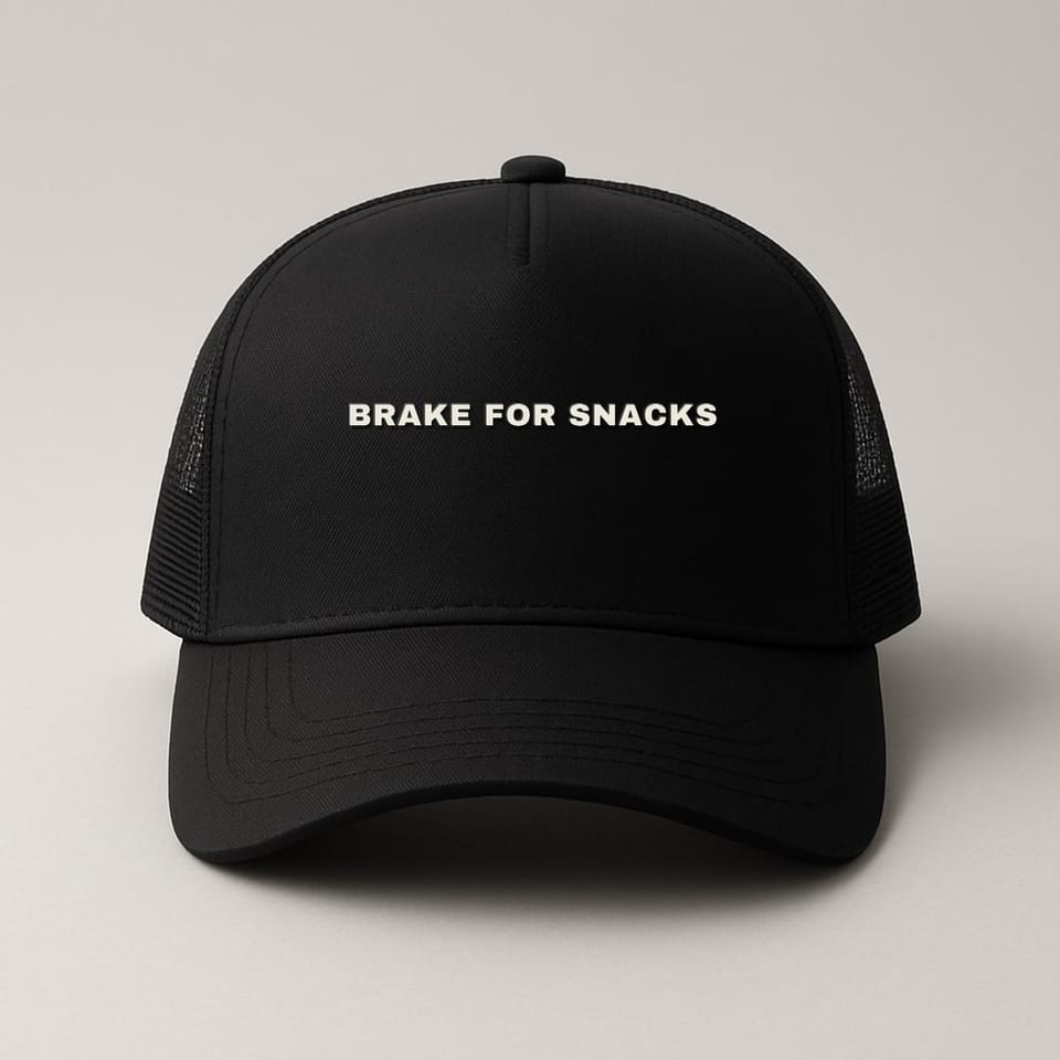 Brake for Snacks trucker hat, Black