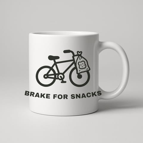 Brake for Snacks mug, White