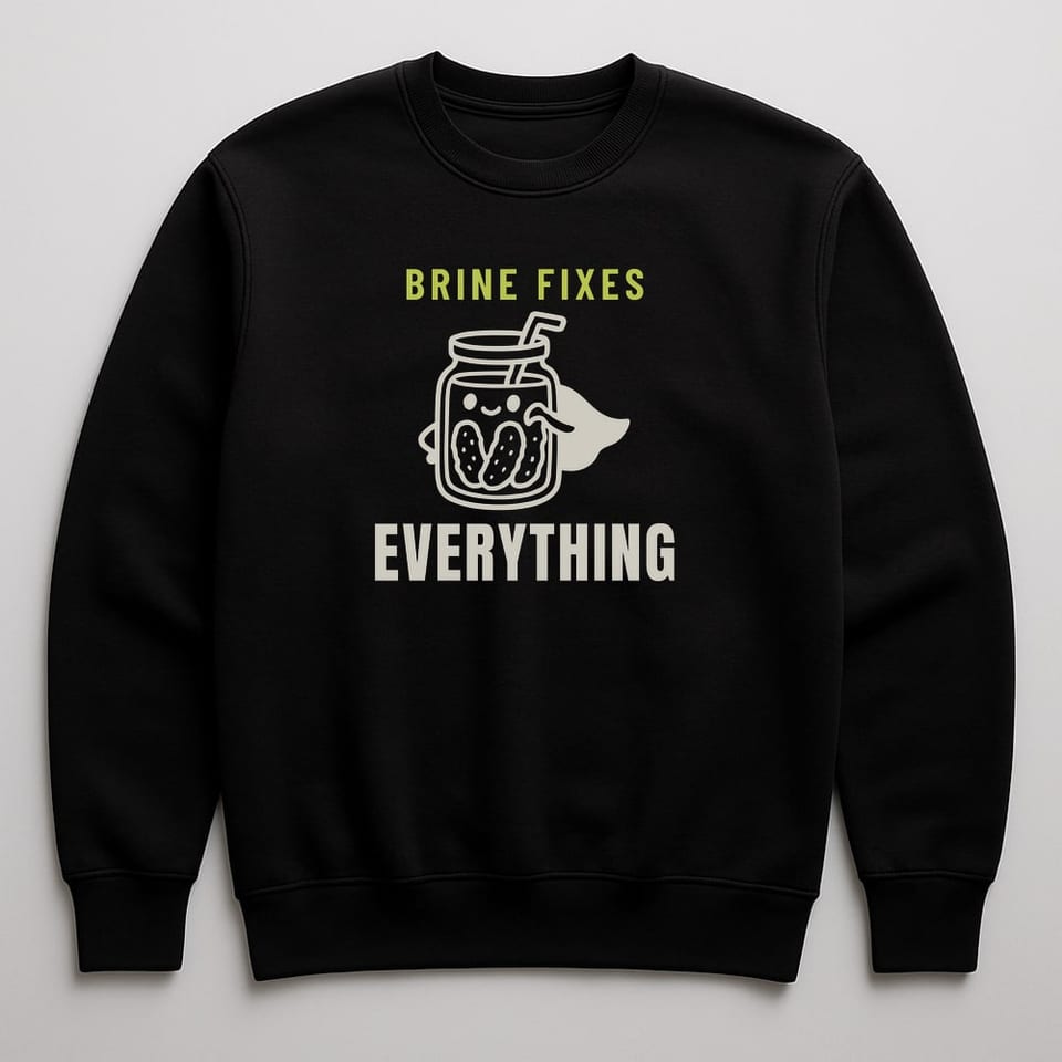 Brine Fixes Everything sweatshirt, Black
