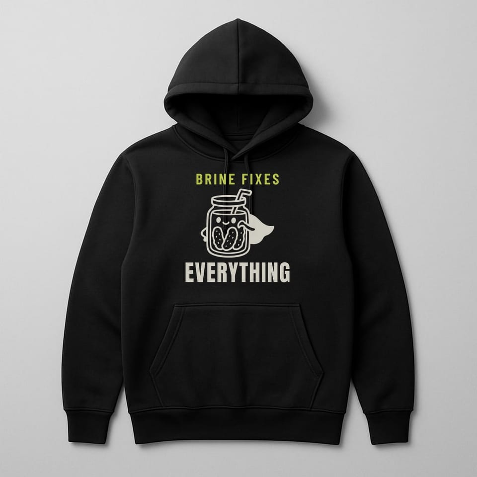 Brine Fixes Everything hoodie, Black