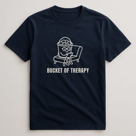 Bucket of Therapy tee, Navy