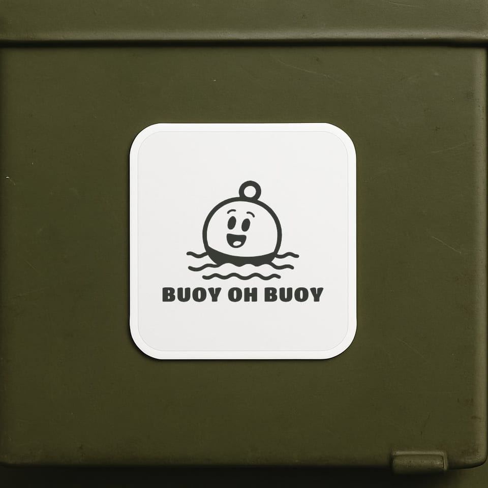 Buoy Oh Buoy sticker, White