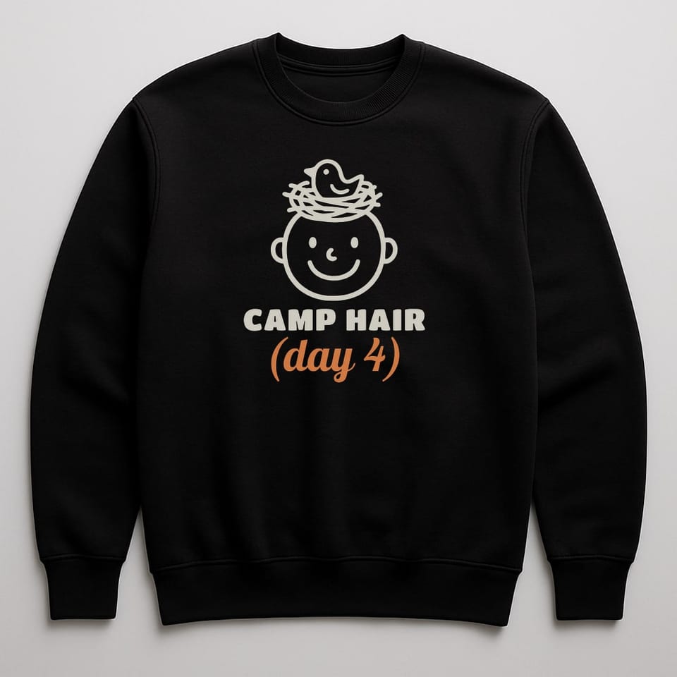 Camp Hair, Day 4 sweatshirt, Black