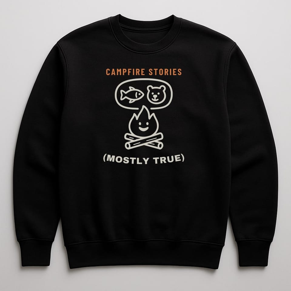Campfire Stories (Mostly True) sweatshirt, Black