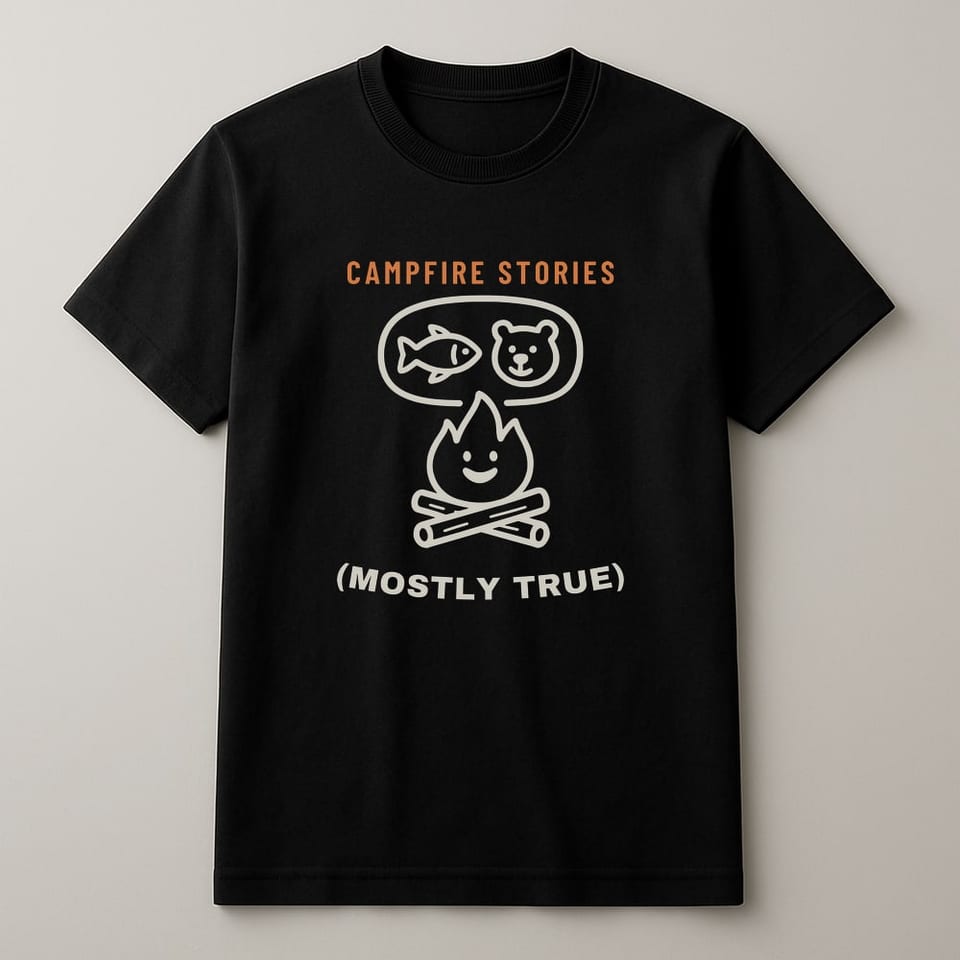 Campfire Stories (Mostly True) tee, Black