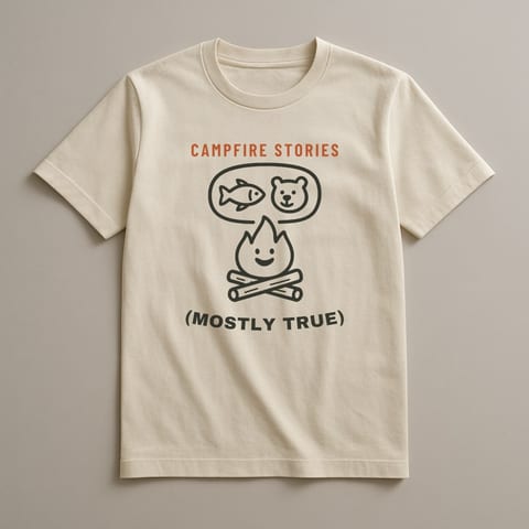 Campfire Stories (Mostly True) tee, Natural