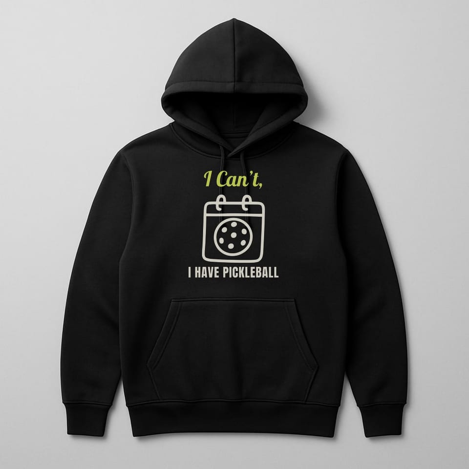I Can’t, I Have Pickleball hoodie, Black