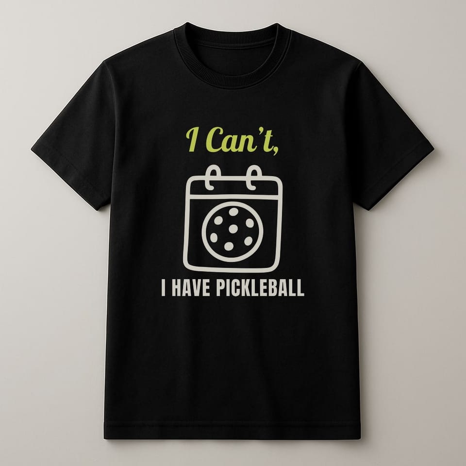 I Can’t, I Have Pickleball tee, Black