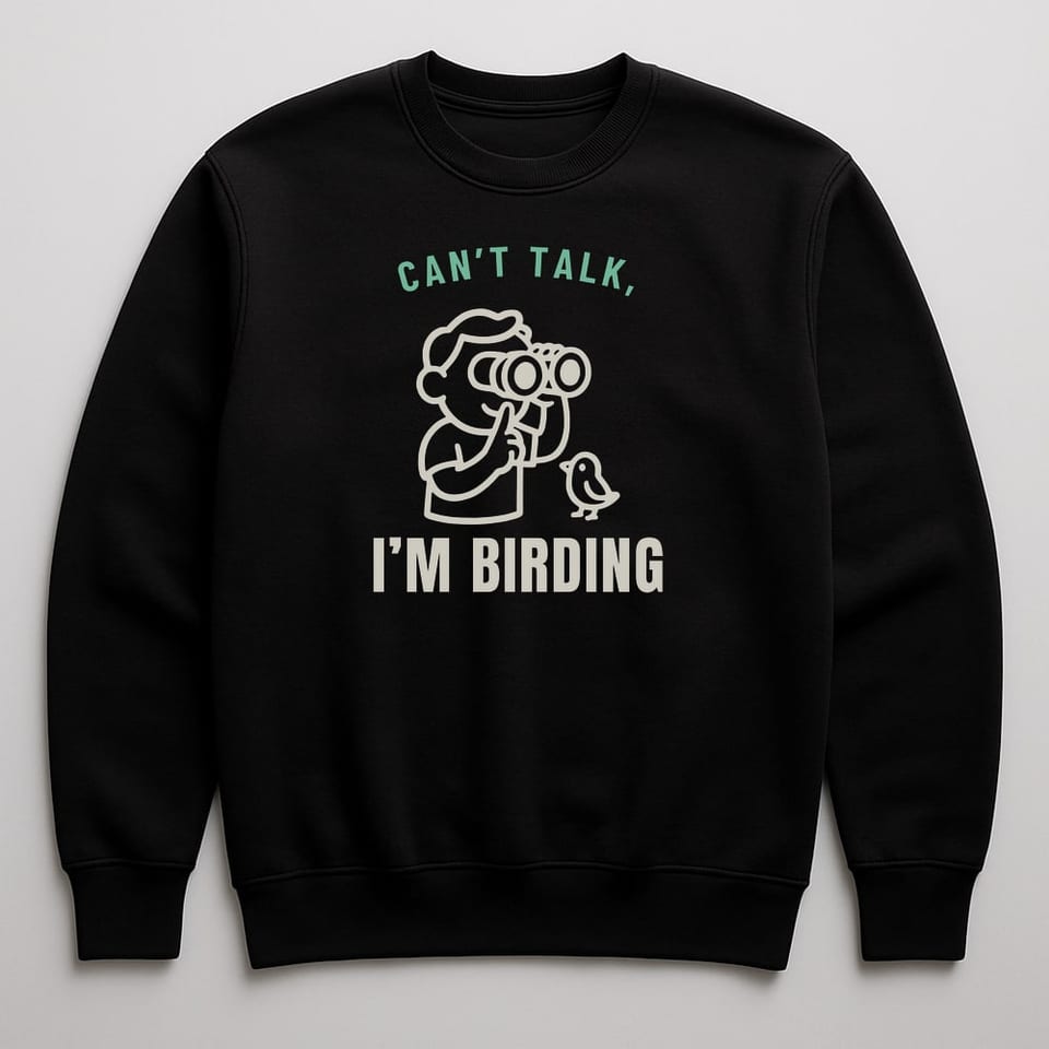 Can’t Talk, I’m Birding sweatshirt, Black