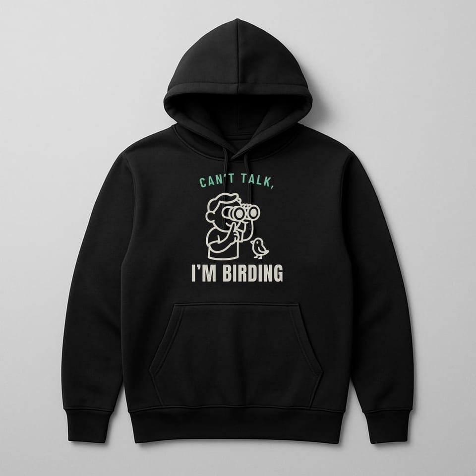 Can’t Talk, I’m Birding hoodie, Black