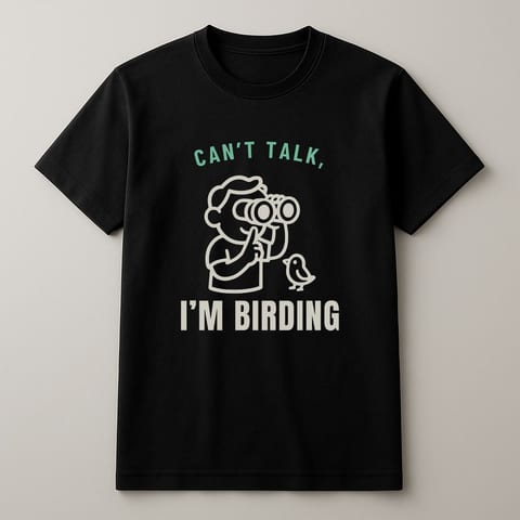 Can’t Talk, I’m Birding tee, Black