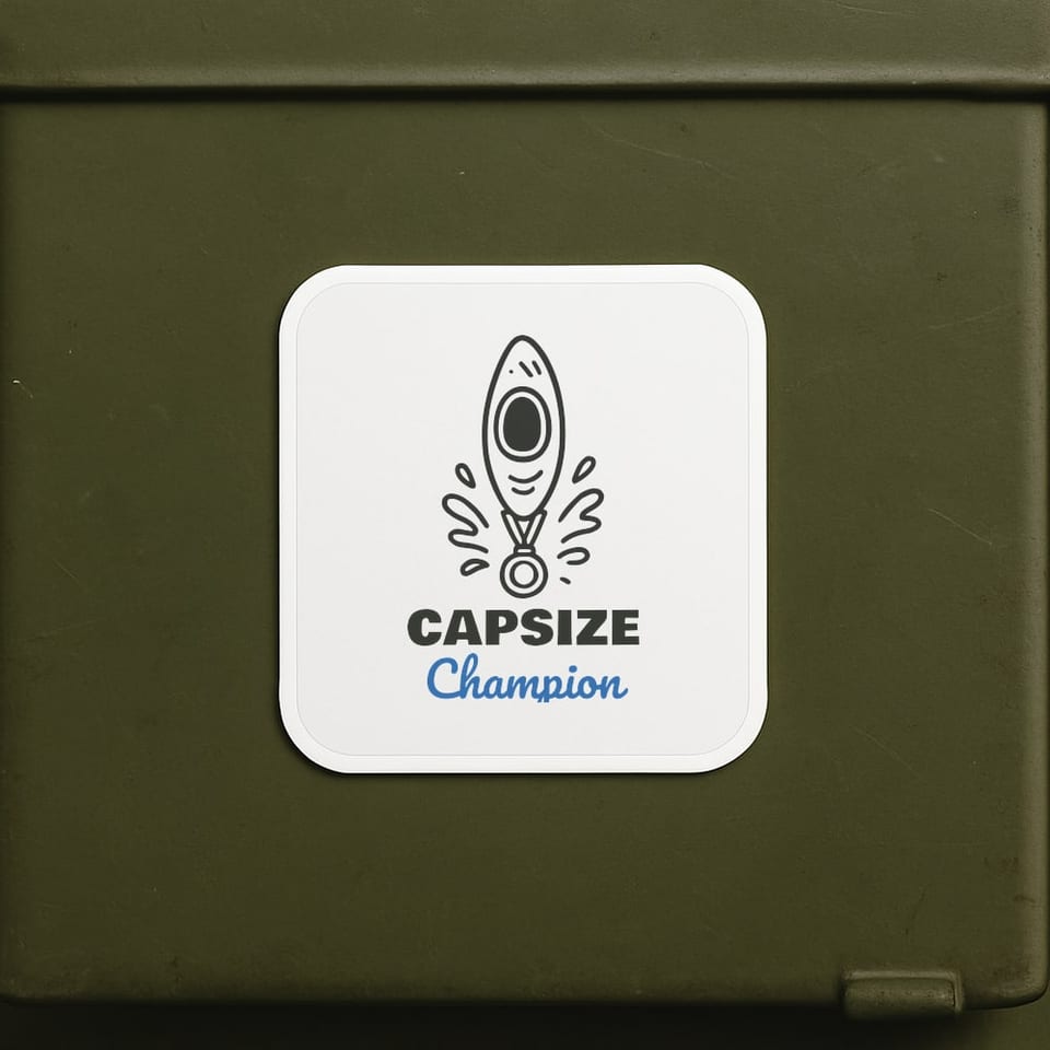 Capsize Champion sticker, White