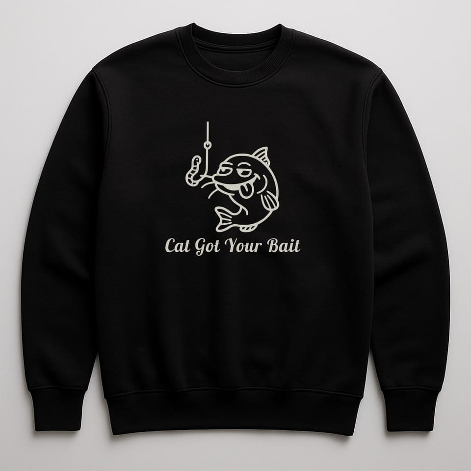 Cat Got Your Bait sweatshirt, Black