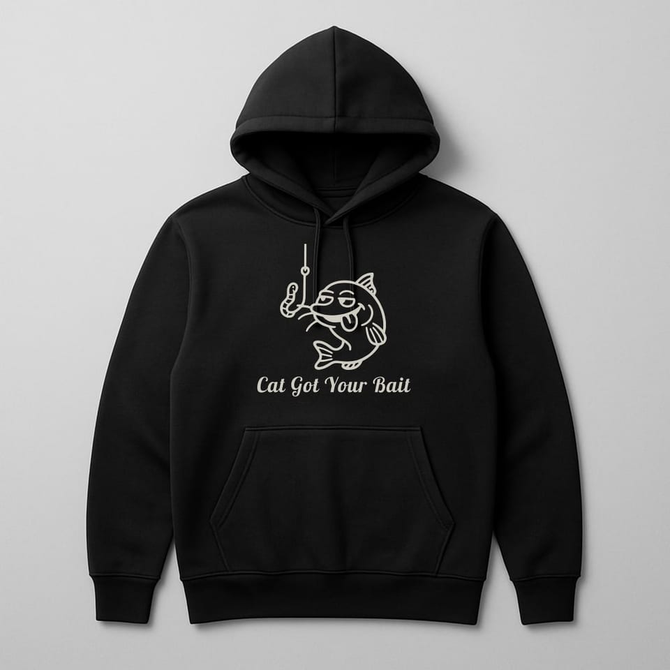 Cat Got Your Bait hoodie, Black