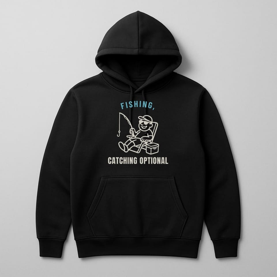 Fishing: Catching Optional hoodie, Black