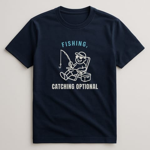 Fishing: Catching Optional tee, Navy