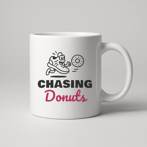 Chasing Donuts mug, White