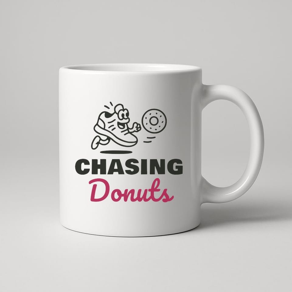 Chasing Donuts mug, White